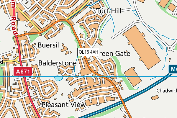 OL16 4AH map - OS VectorMap District (Ordnance Survey) OL16 4AH map - OS VectorMap District (Ordnance Survey)