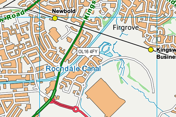 OL16 4FY map - OS VectorMap District (Ordnance Survey) OL16 4FY map - OS VectorMap District (Ordnance Survey)