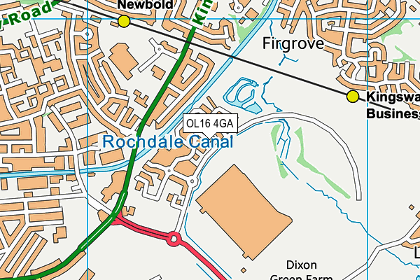 OL16 4GA map - OS VectorMap District (Ordnance Survey) OL16 4GA map - OS VectorMap District (Ordnance Survey)