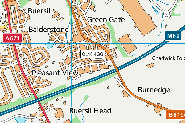 OL16 4GG map - OS VectorMap District (Ordnance Survey) OL16 4GG map - OS VectorMap District (Ordnance Survey)