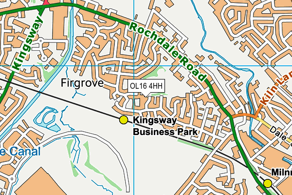 OL16 4HH map - OS VectorMap District (Ordnance Survey)