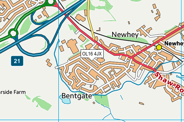OL16 4JX map - OS VectorMap District (Ordnance Survey) OL16 4JX map - OS VectorMap District (Ordnance Survey)