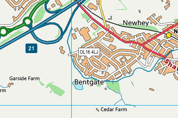 OL16 4LJ map - OS VectorMap District (Ordnance Survey) OL16 4LJ map - OS VectorMap District (Ordnance Survey)