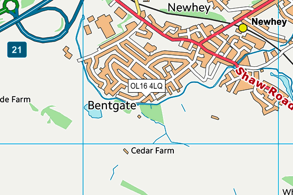 OL16 4LQ map - OS VectorMap District (Ordnance Survey) OL16 4LQ map - OS VectorMap District (Ordnance Survey)