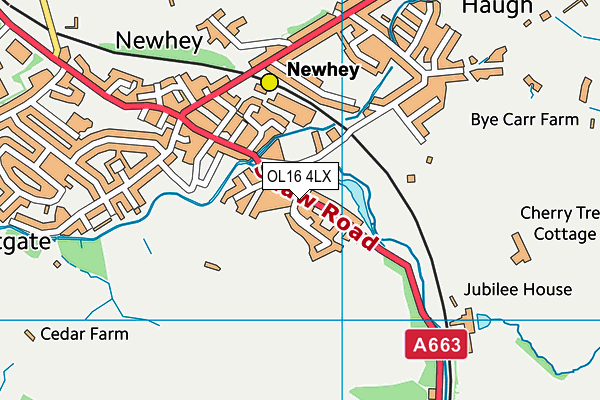OL16 4LX map - OS VectorMap District (Ordnance Survey) OL16 4LX map - OS VectorMap District (Ordnance Survey)