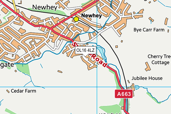 OL16 4LZ map - OS VectorMap District (Ordnance Survey) OL16 4LZ map - OS VectorMap District (Ordnance Survey)