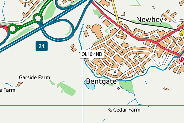OL16 4ND map - OS VectorMap District (Ordnance Survey) OL16 4ND map - OS VectorMap District (Ordnance Survey)