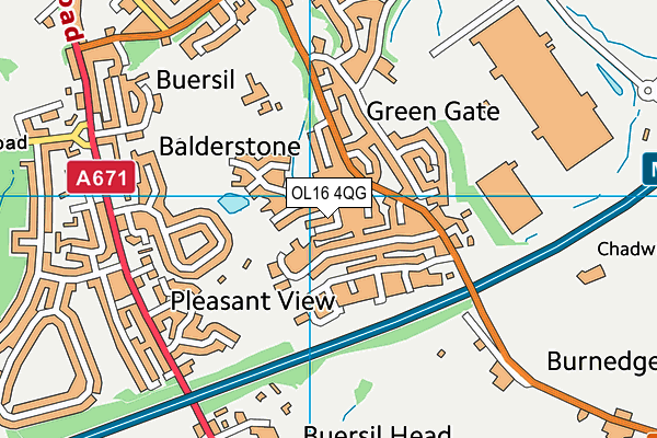 OL16 4QG map - OS VectorMap District (Ordnance Survey) OL16 4QG map - OS VectorMap District (Ordnance Survey)
