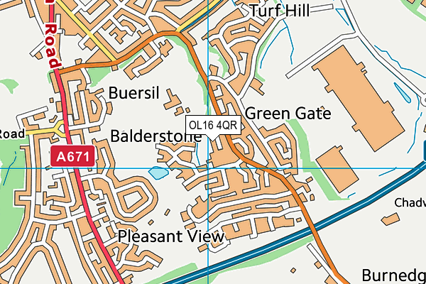 OL16 4QR map - OS VectorMap District (Ordnance Survey) OL16 4QR map - OS VectorMap District (Ordnance Survey)