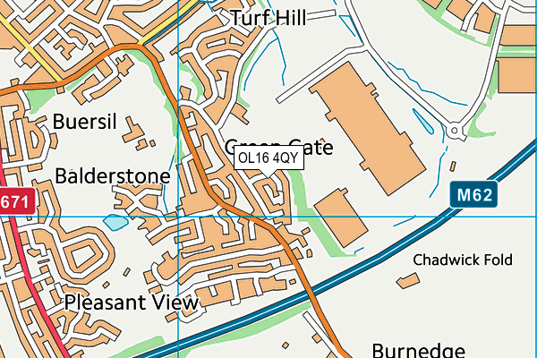 OL16 4QY map - OS VectorMap District (Ordnance Survey) OL16 4QY map - OS VectorMap District (Ordnance Survey)