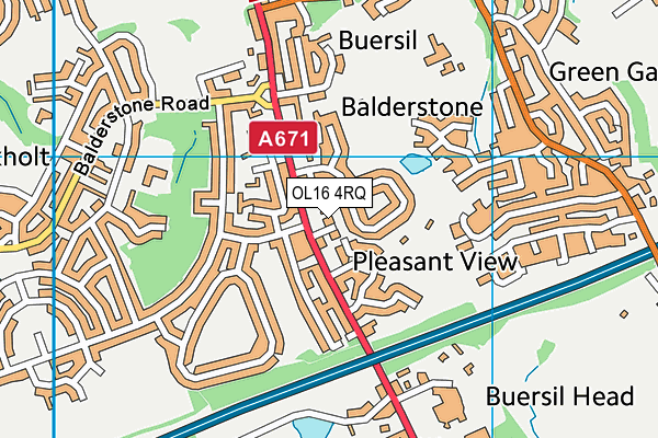 OL16 4RQ map - OS VectorMap District (Ordnance Survey)