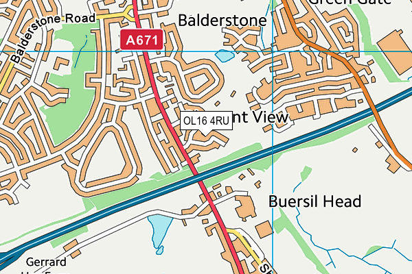 OL16 4RU map - OS VectorMap District (Ordnance Survey) OL16 4RU map - OS VectorMap District (Ordnance Survey)