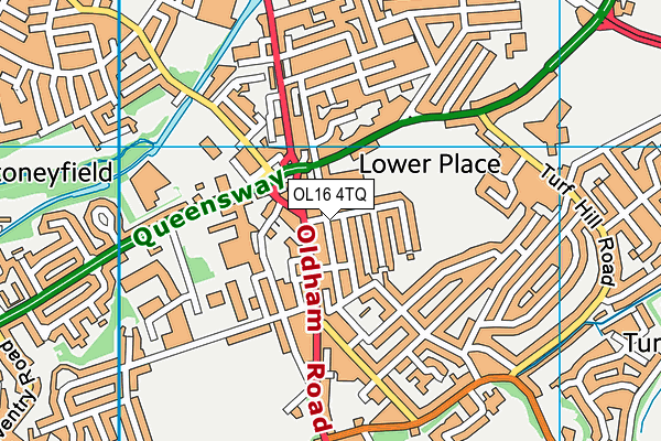 OL16 4TQ map - OS VectorMap District (Ordnance Survey) OL16 4TQ map - OS VectorMap District (Ordnance Survey)