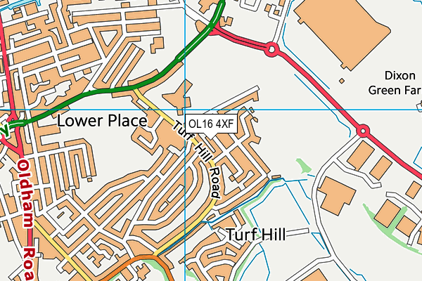 OL16 4XF map - OS VectorMap District (Ordnance Survey) OL16 4XF map - OS VectorMap District (Ordnance Survey)