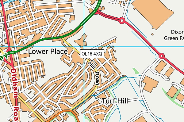 OL16 4XQ map - OS VectorMap District (Ordnance Survey) OL16 4XQ map - OS VectorMap District (Ordnance Survey)