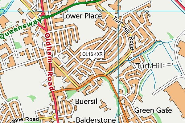 OL16 4XR map - OS VectorMap District (Ordnance Survey) OL16 4XR map - OS VectorMap District (Ordnance Survey)