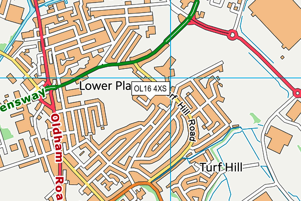 OL16 4XS map - OS VectorMap District (Ordnance Survey) OL16 4XS map - OS VectorMap District (Ordnance Survey)