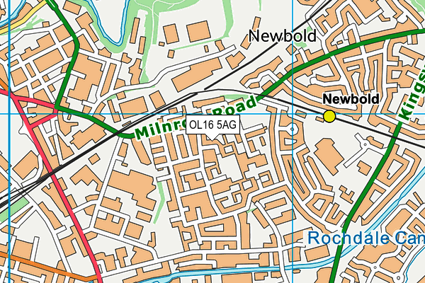 OL16 5AG map - OS VectorMap District (Ordnance Survey) OL16 5AG map - OS VectorMap District (Ordnance Survey)
