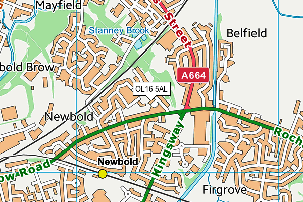 OL16 5AL map - OS VectorMap District (Ordnance Survey)