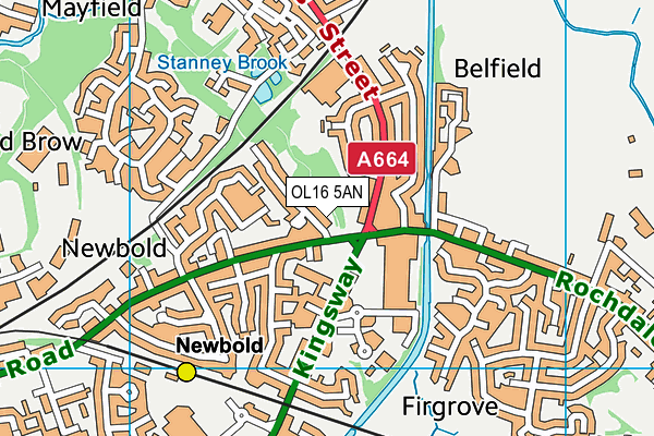 OL16 5AN map - OS VectorMap District (Ordnance Survey) OL16 5AN map - OS VectorMap District (Ordnance Survey)