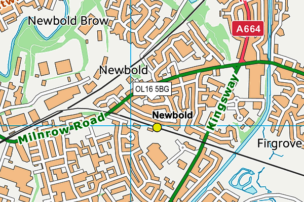 OL16 5BG map - OS VectorMap District (Ordnance Survey)
