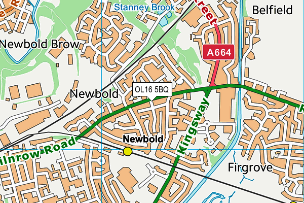 OL16 5BQ map - OS VectorMap District (Ordnance Survey) OL16 5BQ map - OS VectorMap District (Ordnance Survey)