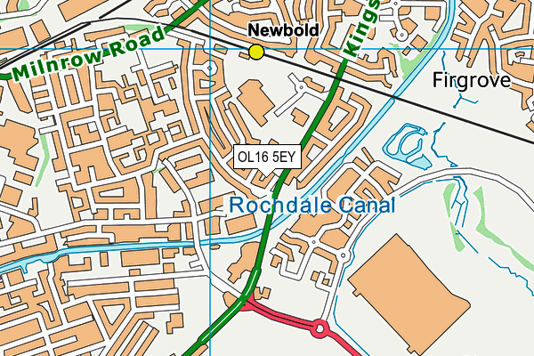 OL16 5EY map - OS VectorMap District (Ordnance Survey) OL16 5EY map - OS VectorMap District (Ordnance Survey)