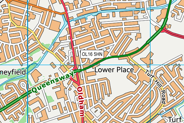 OL16 5HN map - OS VectorMap District (Ordnance Survey) OL16 5HN map - OS VectorMap District (Ordnance Survey)