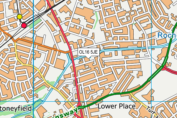 OL16 5JE map - OS VectorMap District (Ordnance Survey) OL16 5JE map - OS VectorMap District (Ordnance Survey)