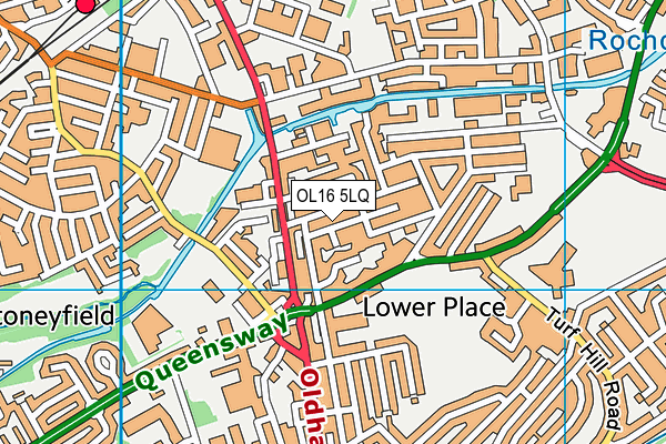 OL16 5LQ map - OS VectorMap District (Ordnance Survey) OL16 5LQ map - OS VectorMap District (Ordnance Survey)