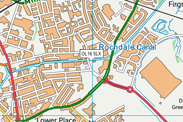 OL16 5LX map - OS VectorMap District (Ordnance Survey) OL16 5LX map - OS VectorMap District (Ordnance Survey)