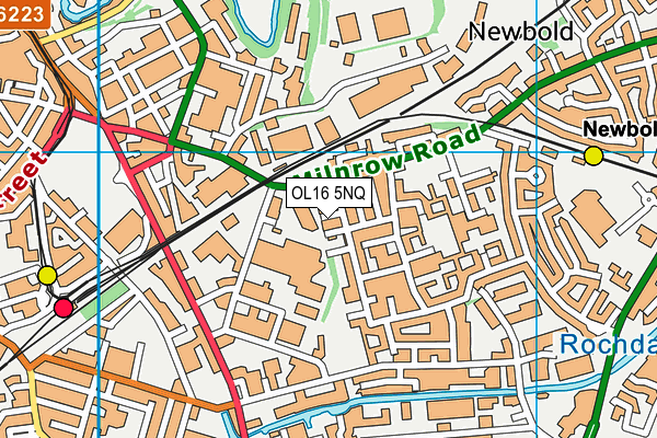 OL16 5NQ map - OS VectorMap District (Ordnance Survey) OL16 5NQ map - OS VectorMap District (Ordnance Survey)