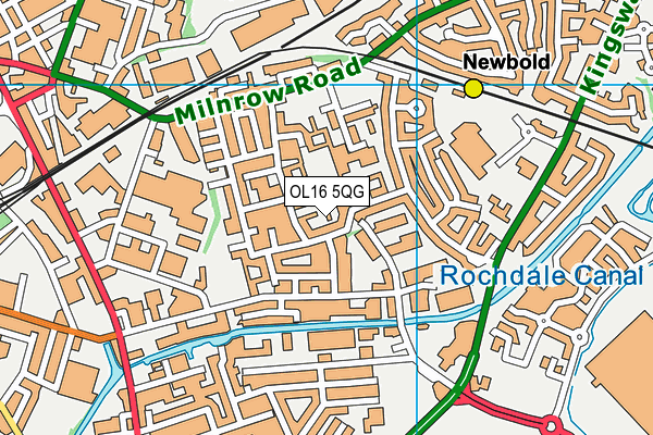 OL16 5QG map - OS VectorMap District (Ordnance Survey) OL16 5QG map - OS VectorMap District (Ordnance Survey)