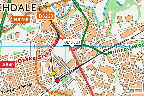 OL16 5QJ map - OS VectorMap District (Ordnance Survey) OL16 5QJ map - OS VectorMap District (Ordnance Survey)
