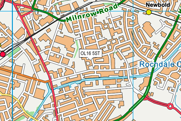 OL16 5ST map - OS VectorMap District (Ordnance Survey) OL16 5ST map - OS VectorMap District (Ordnance Survey)