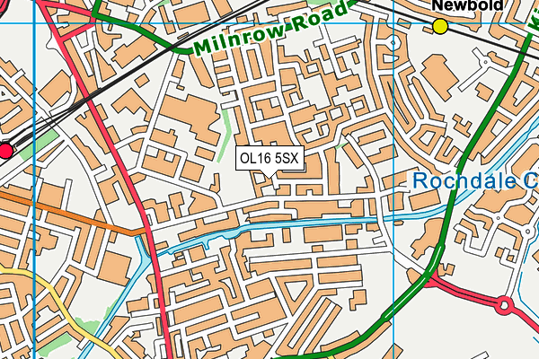 OL16 5SX map - OS VectorMap District (Ordnance Survey)