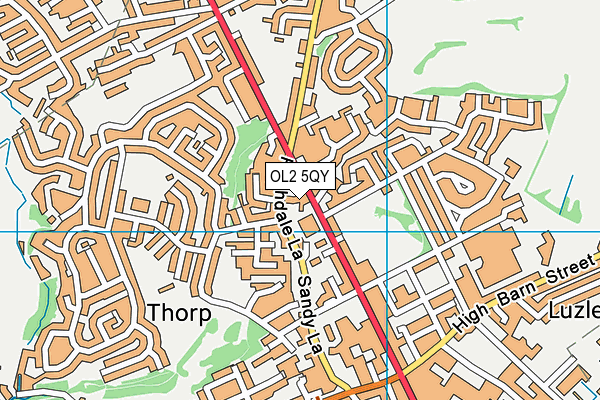 OL2 5QY map - OS VectorMap District (Ordnance Survey) OL2 5QY map - OS VectorMap District (Ordnance Survey)
