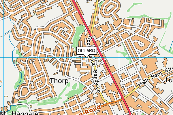 OL2 5RQ map - OS VectorMap District (Ordnance Survey) OL2 5RQ map - OS VectorMap District (Ordnance Survey)
