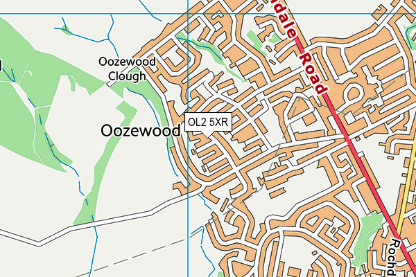 OL2 5XR map - OS VectorMap District (Ordnance Survey) OL2 5XR map - OS VectorMap District (Ordnance Survey)