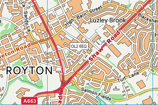OL2 6EQ map - OS VectorMap District (Ordnance Survey) OL2 6EQ map - OS VectorMap District (Ordnance Survey)