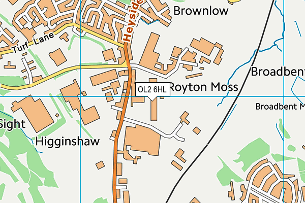 OL2 6HL map - OS VectorMap District (Ordnance Survey) OL2 6HL map - OS VectorMap District (Ordnance Survey)