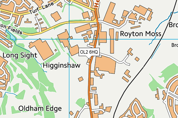 OL2 6HQ map - OS VectorMap District (Ordnance Survey)