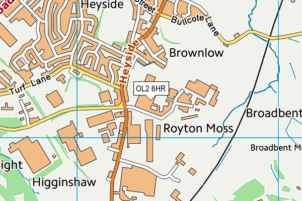 OL2 6HR map - OS VectorMap District (Ordnance Survey) OL2 6HR map - OS VectorMap District (Ordnance Survey)