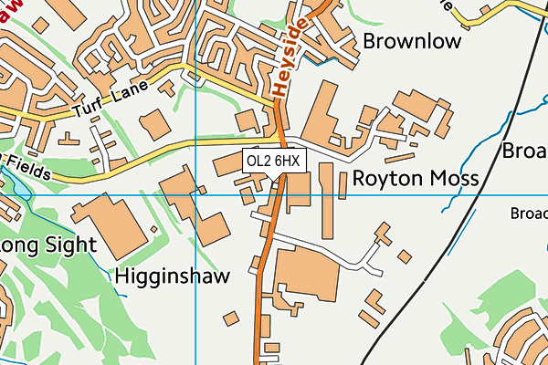 OL2 6HX map - OS VectorMap District (Ordnance Survey) OL2 6HX map - OS VectorMap District (Ordnance Survey)