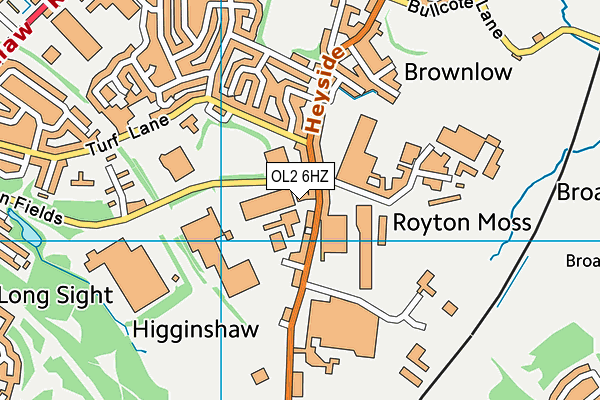 OL2 6HZ map - OS VectorMap District (Ordnance Survey) OL2 6HZ map - OS VectorMap District (Ordnance Survey)
