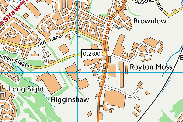 OL2 6JG map - OS VectorMap District (Ordnance Survey) OL2 6JG map - OS VectorMap District (Ordnance Survey)