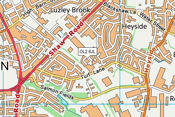 OL2 6JL map - OS VectorMap District (Ordnance Survey) OL2 6JL map - OS VectorMap District (Ordnance Survey)
