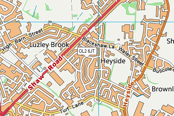 OL2 6JT map - OS VectorMap District (Ordnance Survey) OL2 6JT map - OS VectorMap District (Ordnance Survey)