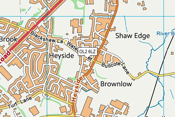OL2 6LZ map - OS VectorMap District (Ordnance Survey) OL2 6LZ map - OS VectorMap District (Ordnance Survey)