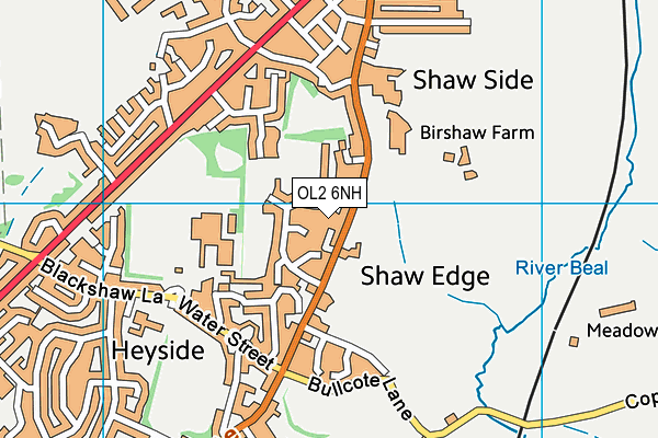 OL2 6NH map - OS VectorMap District (Ordnance Survey) OL2 6NH map - OS VectorMap District (Ordnance Survey)